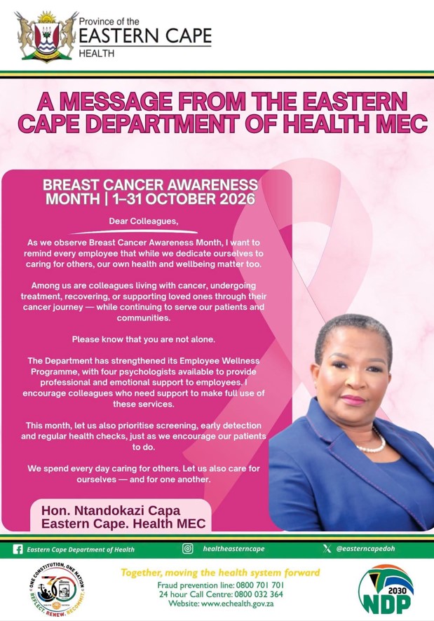 Welcome to the Eastern Cape Department of Health